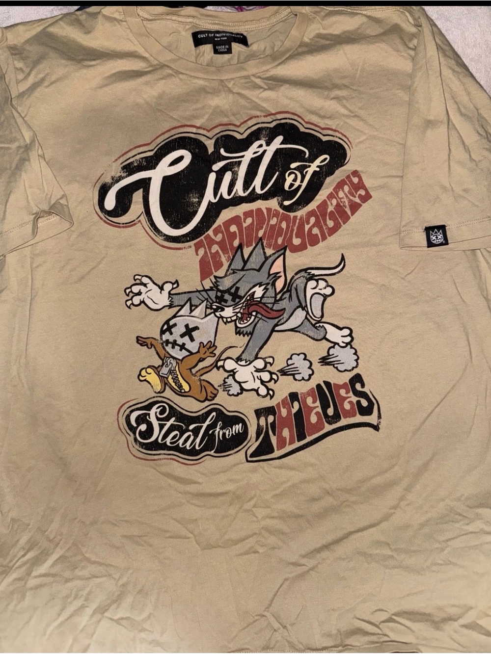 Cult of Individuality Beige Graphic Short Sleeve Tee